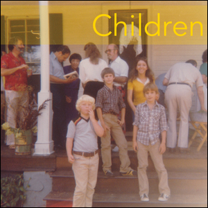 Children playing at our wedding reception at Shadow Lawn, September, 1980.